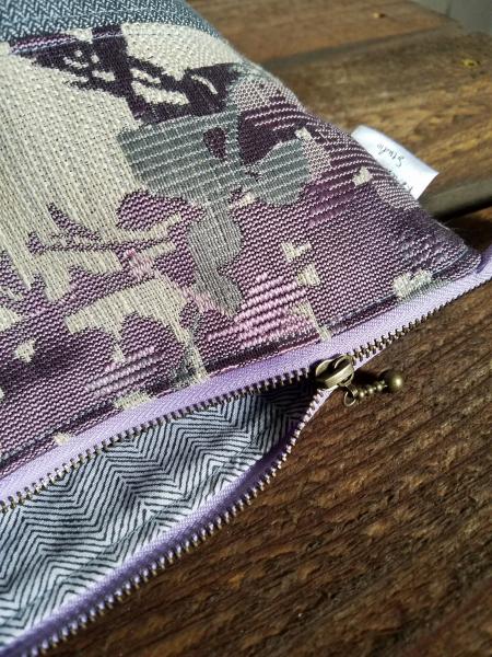 Upcycled Carry-All Pouch | Abstract Lavender & Tweed picture