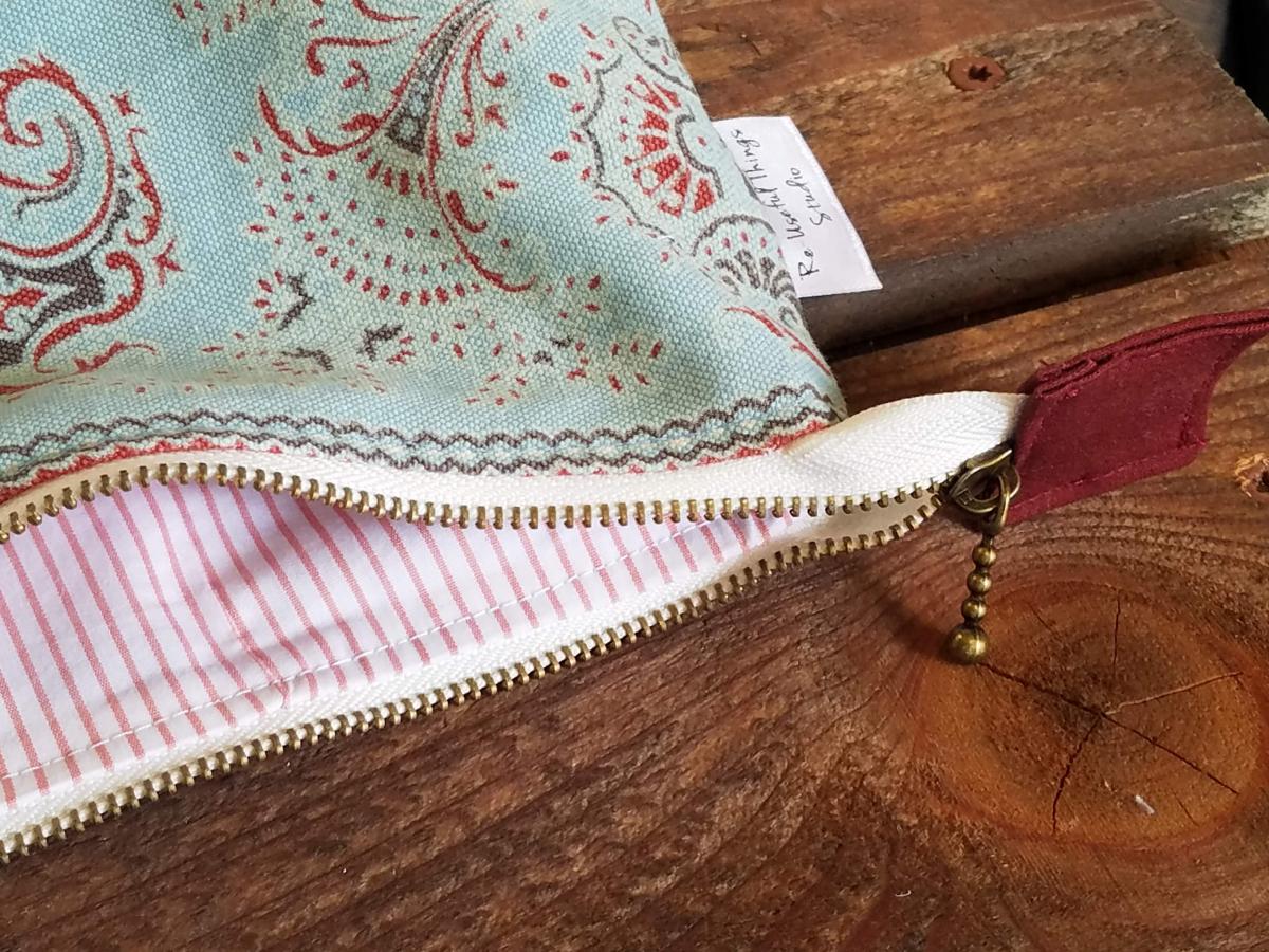 Upcycled Carry-All Pouch | Charming Damask & Twill picture