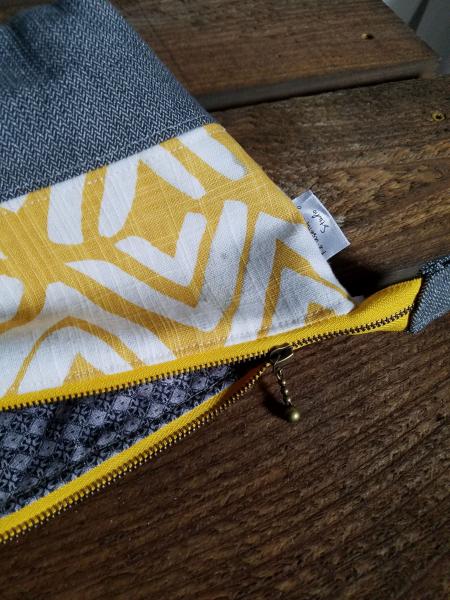 Upcycled Carry-All Pouch | Summer Yellow Chevrons picture