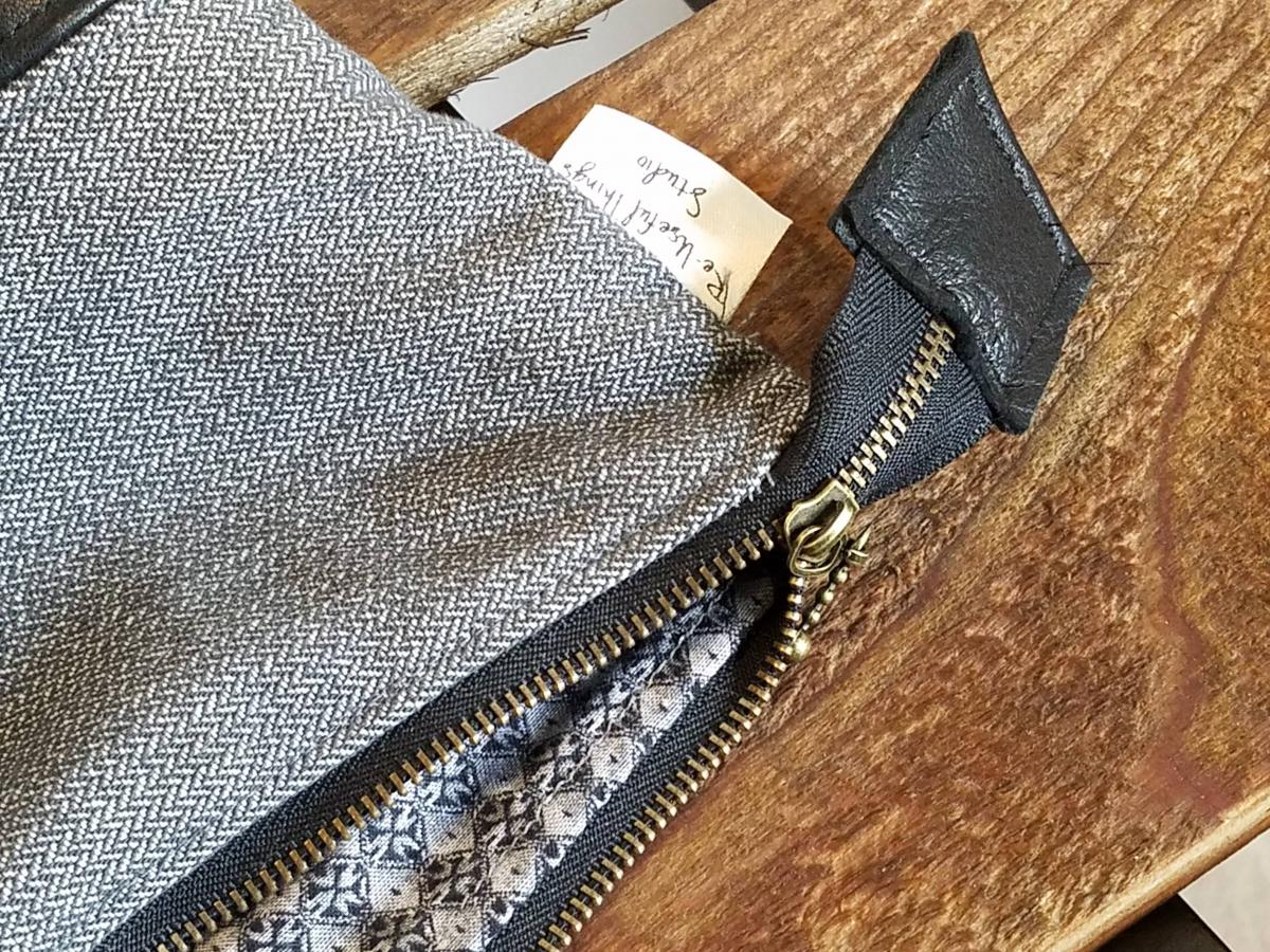 Upcycled Carry-All Pouch | Classic Twill & Leather picture