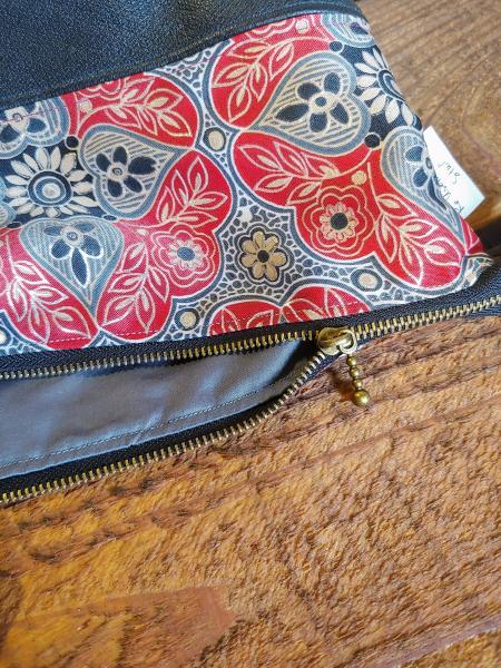 Upcycled Carry-All Pouch | Metallic Red Mandala picture
