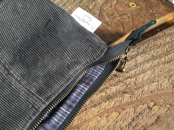Upcycled Carry-All Pouch | Unisex Corduroy & Leather picture