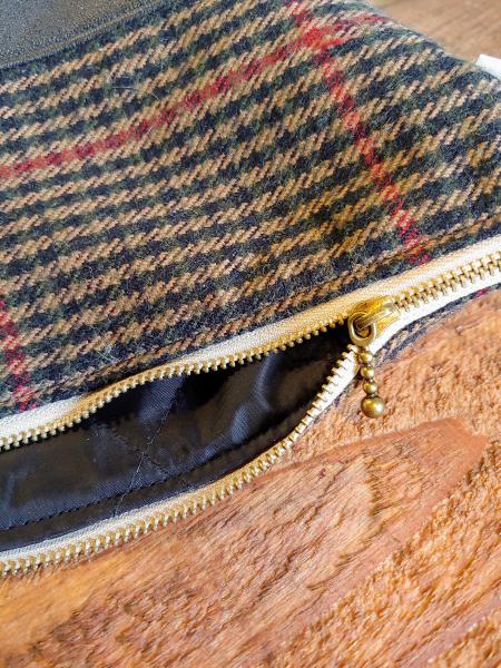 Upcycled Carry-All Pouch | Bookish Plaid & Leather picture