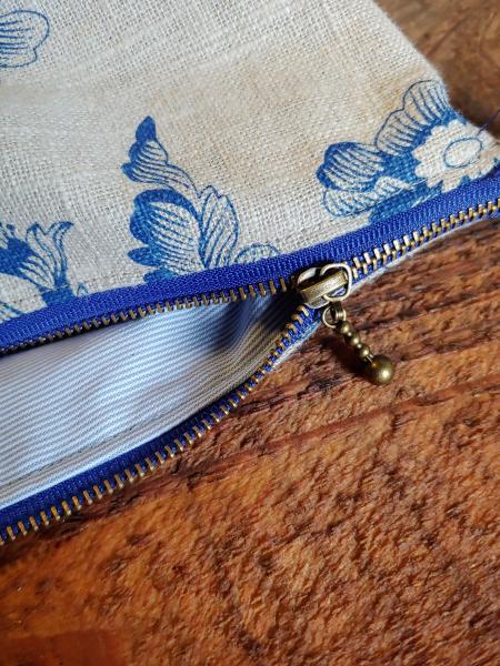 Upcycled Carry-All Pouch | Linen Birds & Denim picture