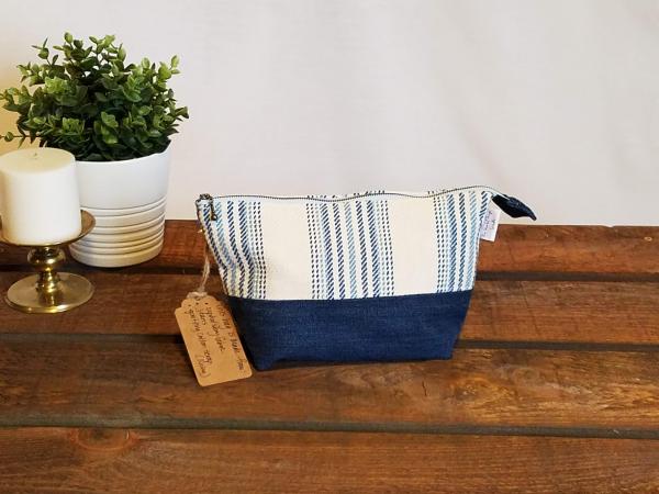 Upcycled Carry-All Pouch | Beachy Linen & Denim