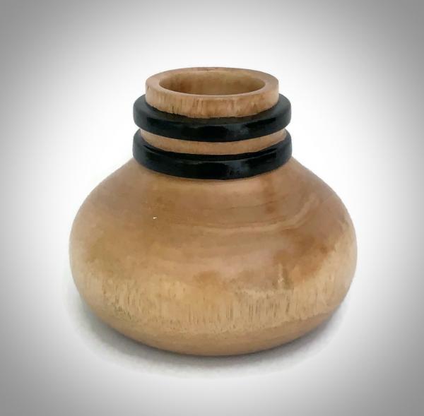 Wooden Vase - Mini Flask with double rings picture