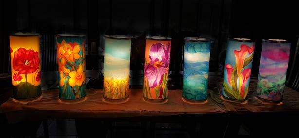 Hand Painted Silk Lamp picture