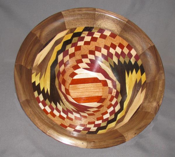Colorful hardwood bowl # 108-4