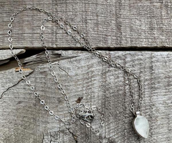 Faceted Teardrop White Moonstone Necklace | June Birthstone Necklace picture