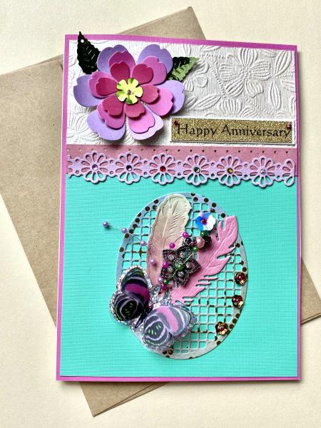 Anniversary Card with Lotus Flower Charm picture