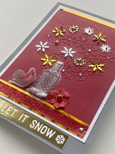 Christmas Card  with Clear Bottle Sticker picture