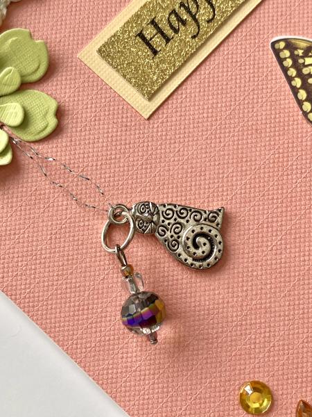 Birthday Card with Cat Charm & Bead picture