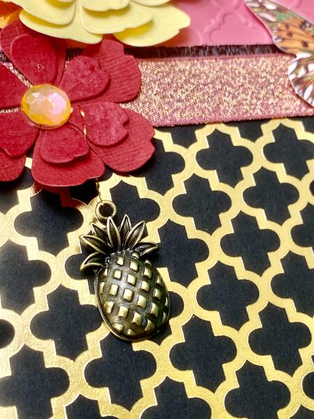 Anniversary Card with Antique Pineapple Charm picture