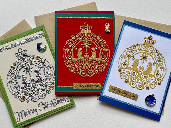 Set of Cards #4 - Three Color Ornaments