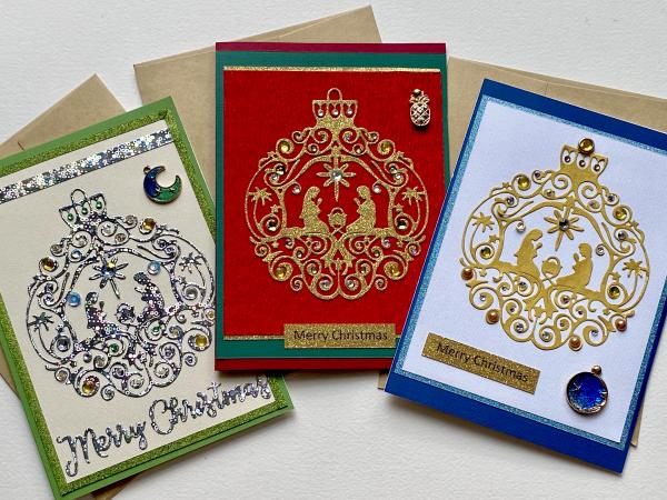 Set of Cards #4 - Three Color Ornaments picture