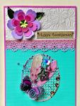 Anniversary Card with Lotus Flower Charm