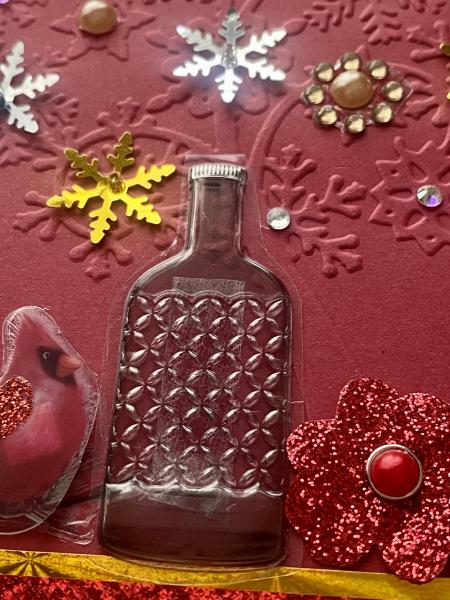 Christmas Card  with Clear Bottle Sticker picture