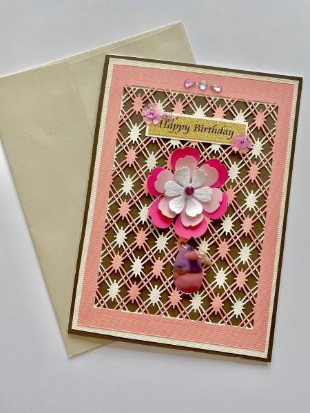 Birthday Card with Plated Rose Gold Shell picture