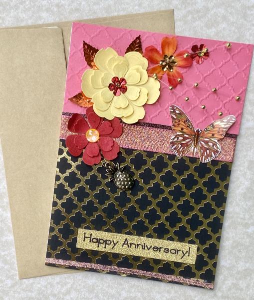 Anniversary Card with Antique Pineapple Charm picture