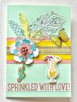 All Occasion Card w/ Pink Flower Pin & Cactus Charm
