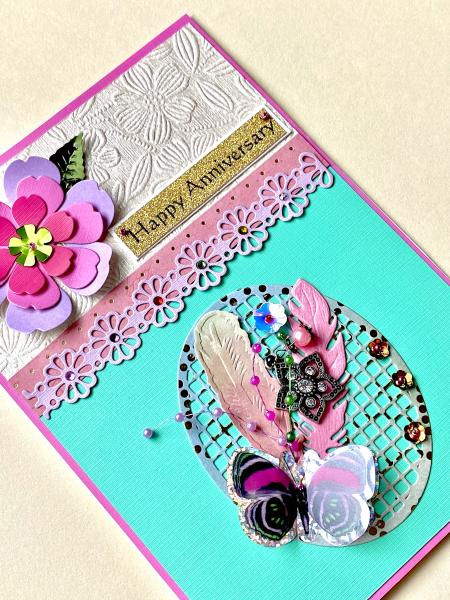 Anniversary Card with Lotus Flower Charm picture