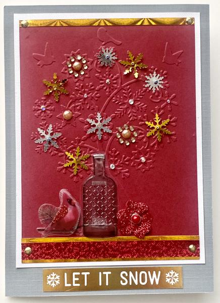 Christmas Card  with Clear Bottle Sticker picture