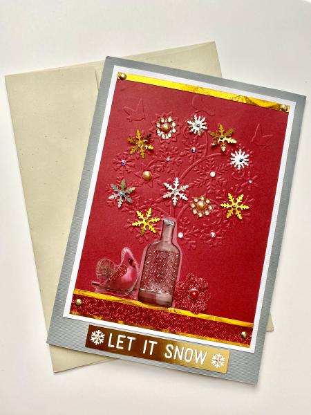 Christmas Card  with Clear Bottle Sticker picture