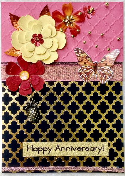 Anniversary Card with Antique Pineapple Charm picture