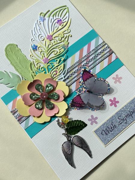 Sympathy Card with Wings & Bead Charm picture