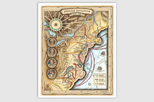 American Revolution Map Giclee Prints