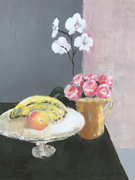 Still  Life with Orchid and Pink Wall