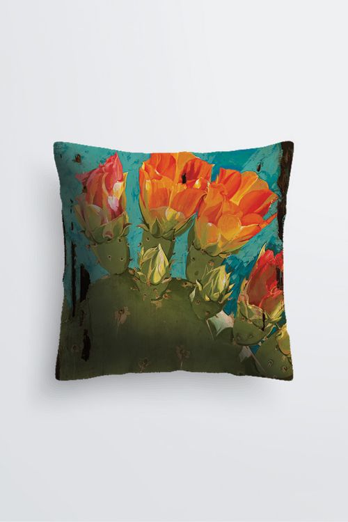 "Prickly Pear Blooms" -- Pillow