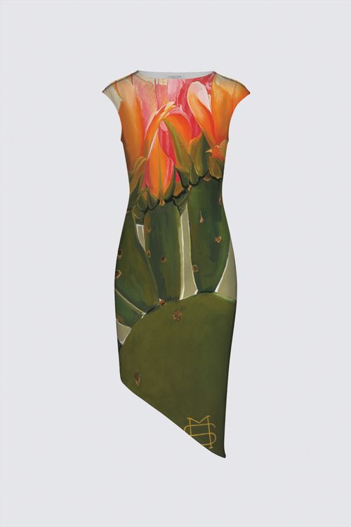 Cactus Blooms -- Designer Sleeveless Dress