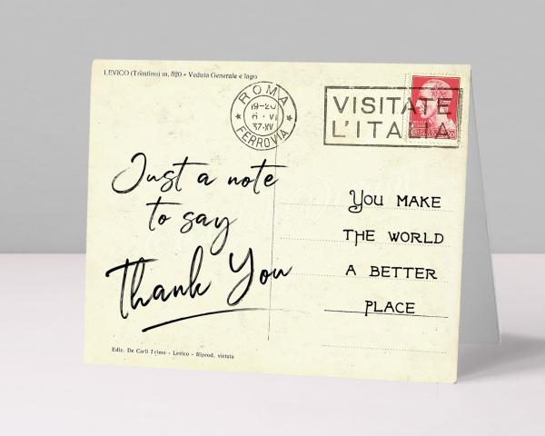 Vintage Postcard Thank You notecard