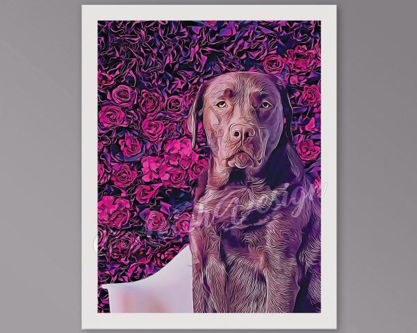 Custom Colorful Modern Pet Portrait/Illustration