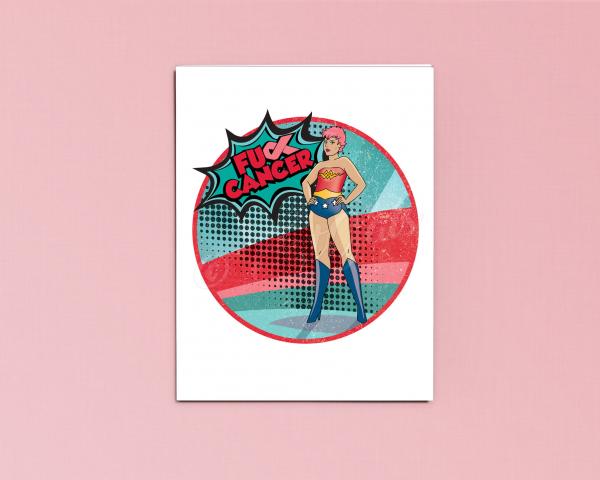 F*** Cancer superhero card