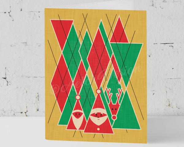 Retro Argyle Holiday Card