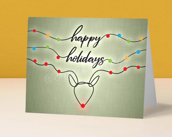 Rudolph in lights Holiday Card