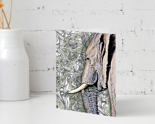 Elephant print notecards picture