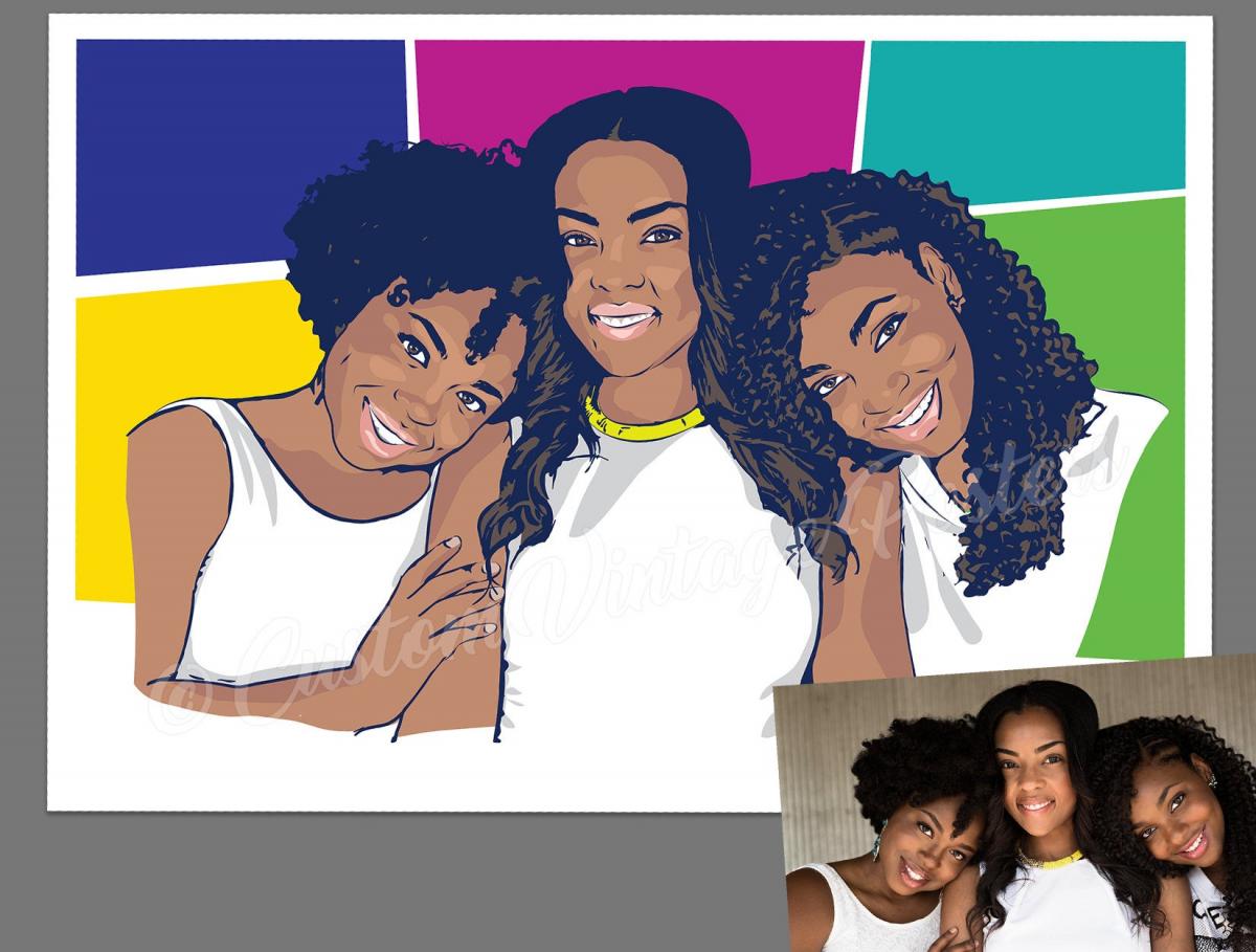 Hand Drawn Cartoon Art Made From Your Photo picture