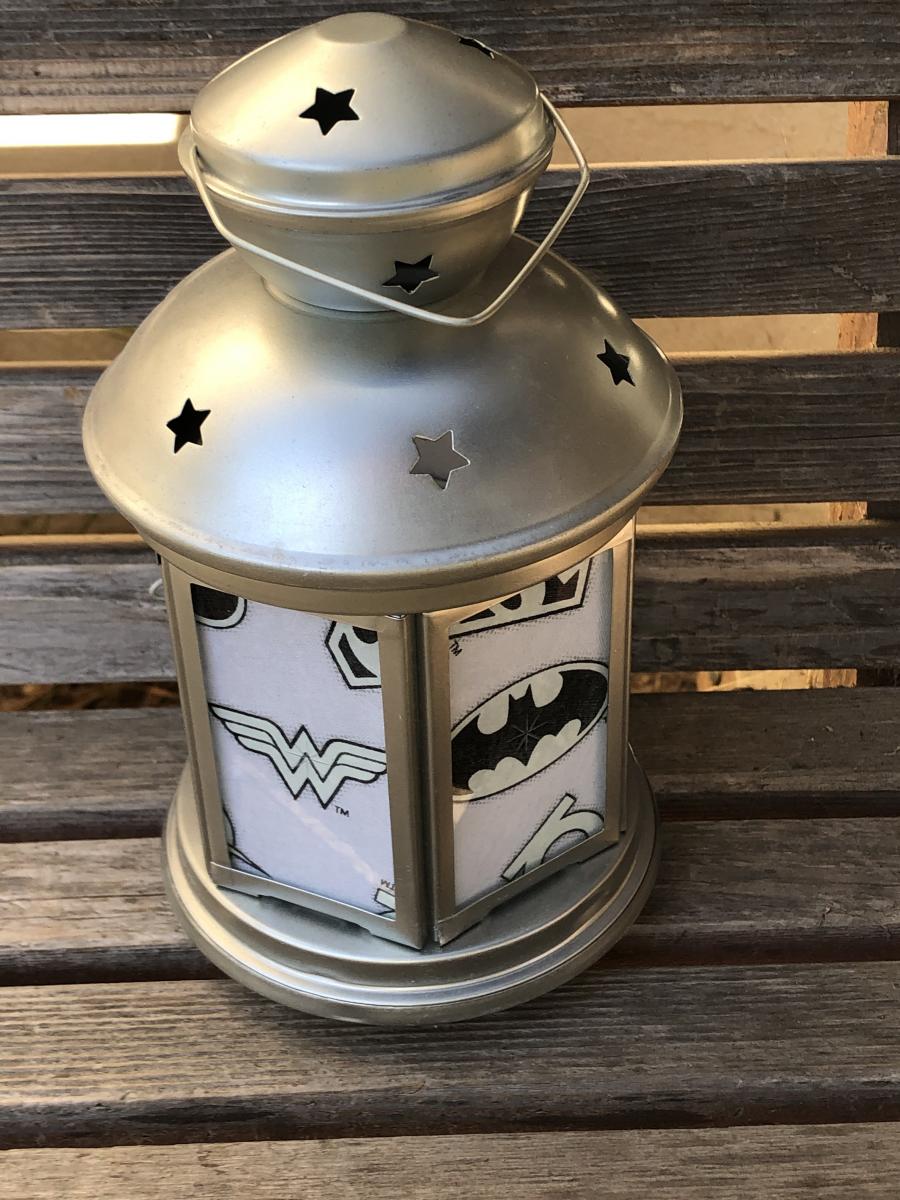 DC Superhero Logo Lantern, Nightlight. Perfect for bedside or bathrooms, includes battery tea light picture