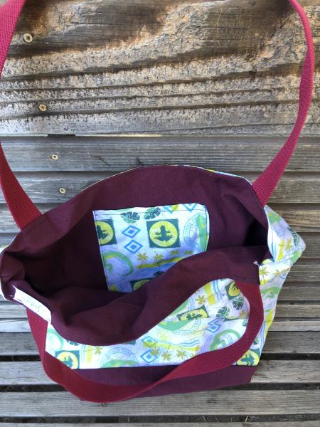 Reptile, lizard, frog fabric tote bag, Reusable shopping bag, For groceries, lunch, diapers, or overnight bag , Canvas lined and bottom picture