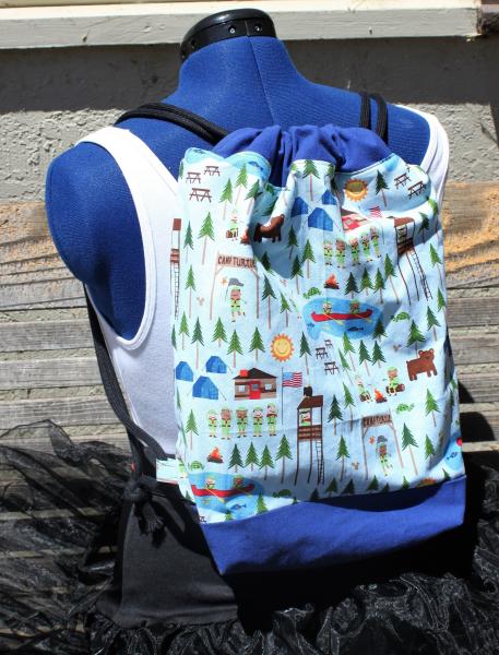 Camp Turtle Boy Scout Camp Drawstring backpack, a fun accessory for any outfit, Canvas lined and bottom for durability, inside pocket picture