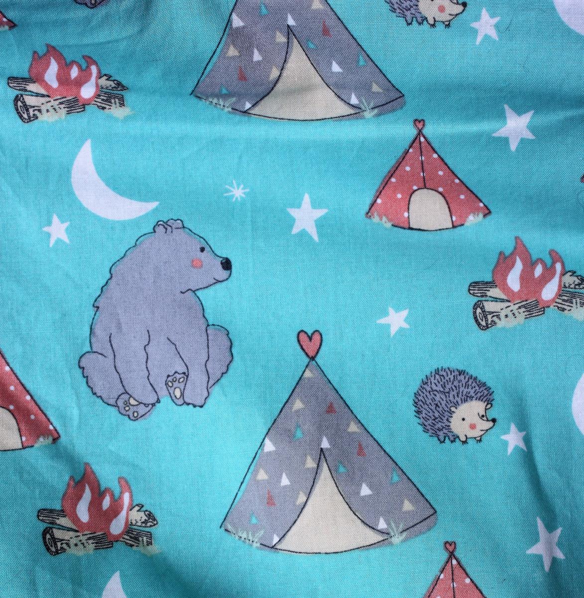 Bear and Hedgehog Porcupine Drawstring backpack, a fun accessory for any outfit, Canvas lined and bottom for durability, inside pocket picture