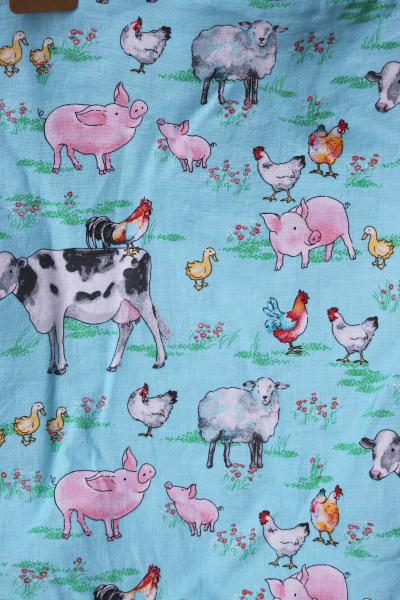 Farm animals tote bag, Reusable shopping bag  groceries, lunch, books, diapers, or overnight bag , Canvas lined and bottom picture