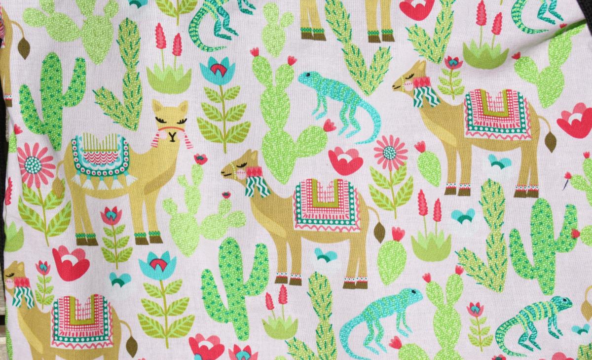 Desert Camel, Cactus, Lizard Drawstring backpack, a fun accessory for any outfit, Canvas lined and bottom for durability, inside pocket picture