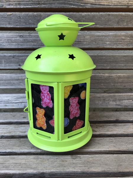 Gummy Bear Candy Lantern, Nightlight. Perfect for bedside or bathrooms, includes battery tea light