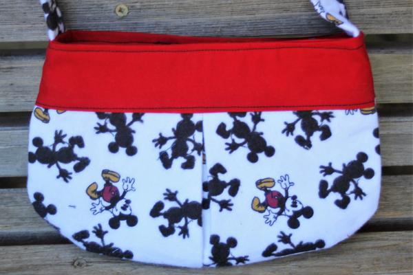 Child sized Mickey Mouse Disney small bag, child sized or small purse.  Lined in Coordinated cotton picture
