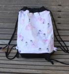 Ballerina Dancers Drawstring backpack, a fun accessory for any outfit, Canvas lined and bottom for durability, inside pocket