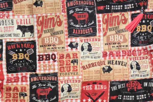 BBQ labels sauce restaurants tote bag, Reusable shopping bag, groceries, lunch, books, diapers, or overnight bag , Canvas lined and bottom picture
